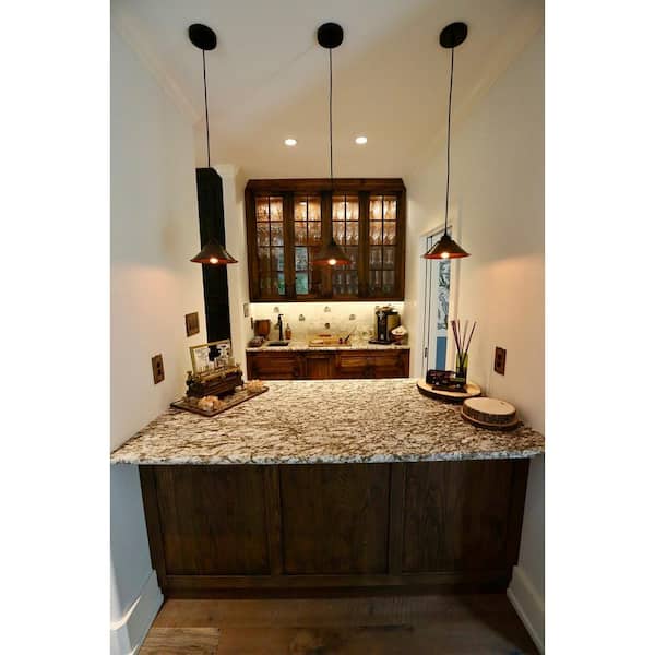 1-Light Hammered Copper Ceiling Mount Cone Pendant in Oil Rubbed Bronze