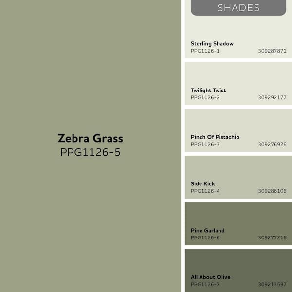 bushdebrunt REALIST type A オリーブカラー Glidden Premium 1 qt. PPG1126-5 Zebra Grass Satin Exterior Latex
