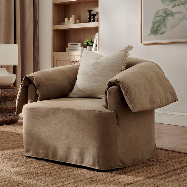 MODWAY Modway Lark Oversized Accent Chair in Almond Fabric