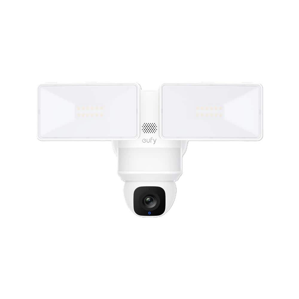 White Outdoor Wi-Fi Floodlight Security Camera with Pan and Tilt