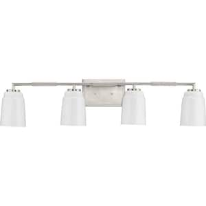 Spenser Collection 4-Light Brushed Nickel Industrial Vanity Light