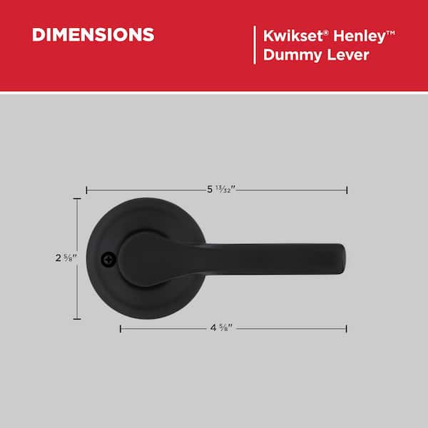 Kwikset Henley Matte Black Half Dummy Door Handle 94880-635 - The