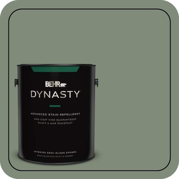 1 gal. #450F-5 Amazon Moss Semi-Gloss Enamel Interior Stain-Blocking Paint & Primer