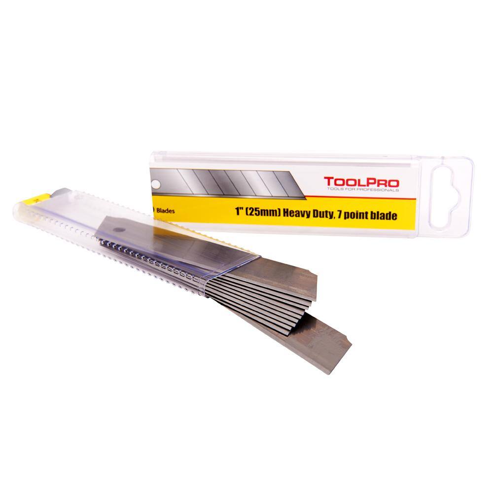 UPC 676308550754 product image for ToolPro 25 mm Snap Knife Blades (10-Pack) | upcitemdb.com