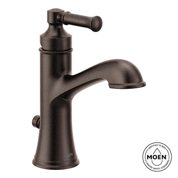 MOEN Dartmoor 1-Handle 1-Hole Bathroom Faucet with Drain Kit Included in Oil-Rubbed Bronze