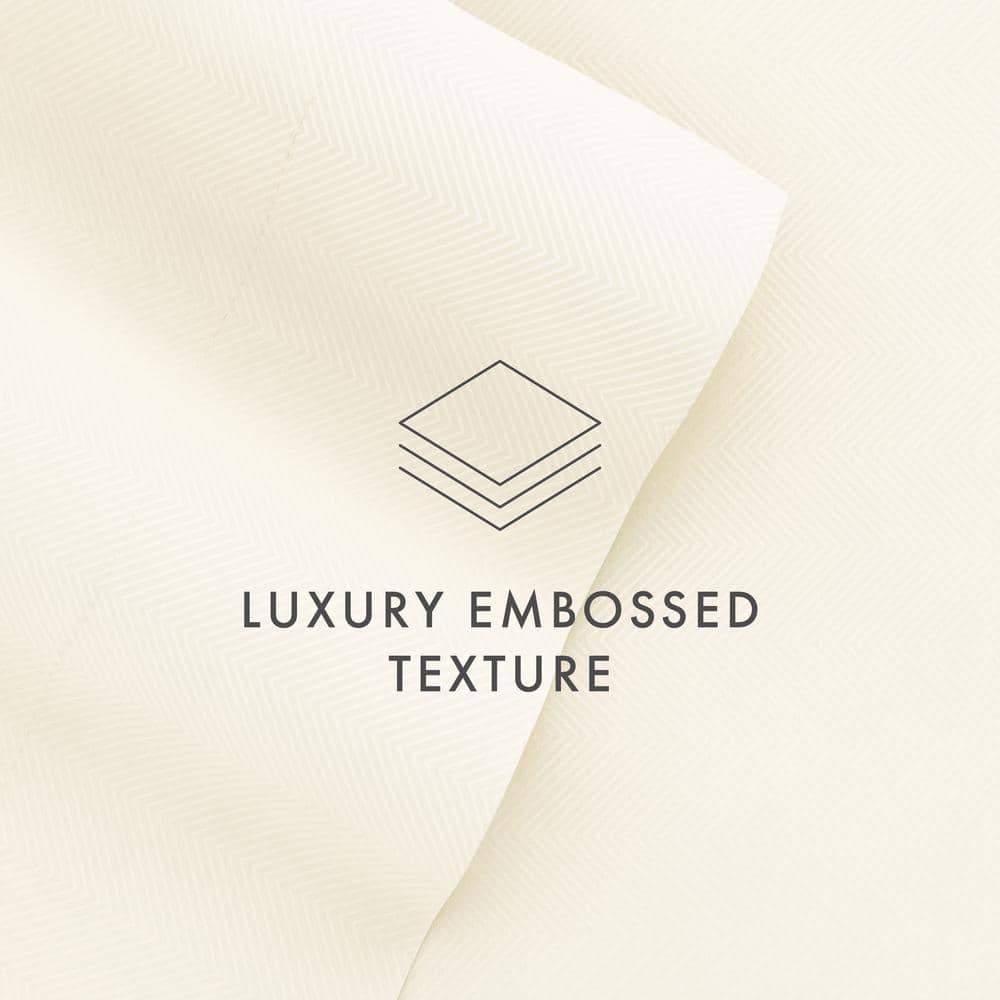 Twin White Chevron Embossed Microfiber Bed Sheet Set