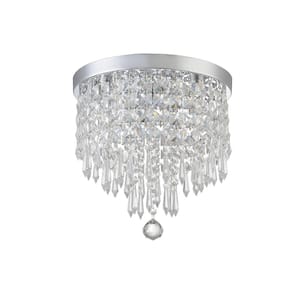 10 in. 4-Light Modern Crystal Flush Mount Ceiling Light