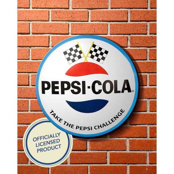 American Art Decor 15 in. Blue, White Pepsi Logo Dome Metal Wall