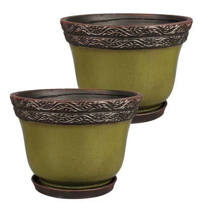 Reserva 7.87 in. x 6.46 in. Jade Ceramic Pot (2-Pack)