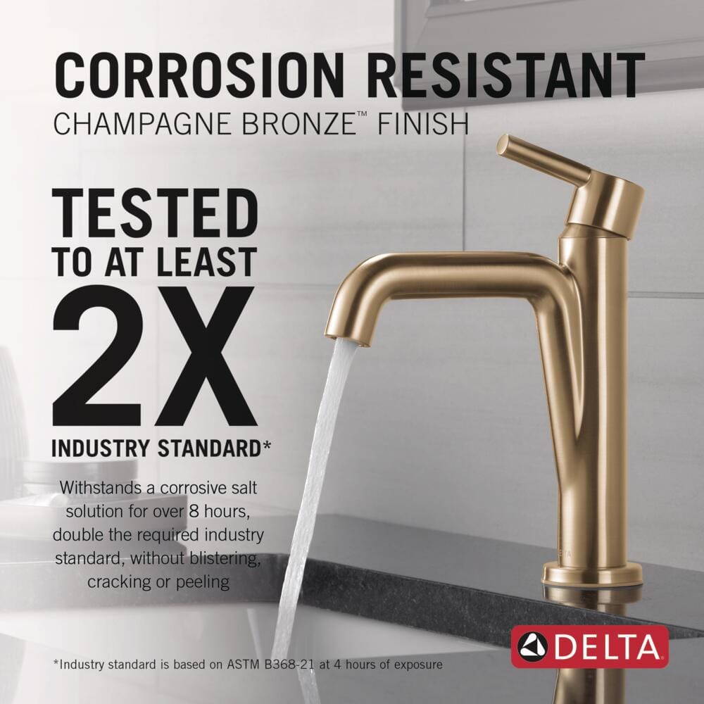 Nicoli Champagne Bronze Single Hole Transitional Bathroom Faucet