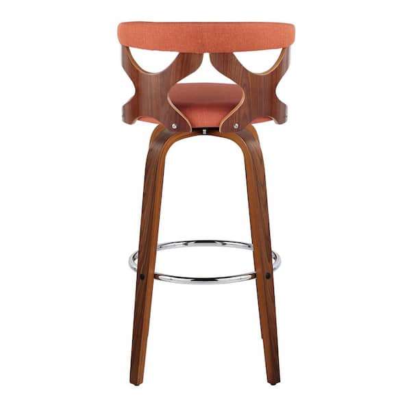 Lumisource Gardenia 29.25 in. Orange Fabric, Walnut Wood