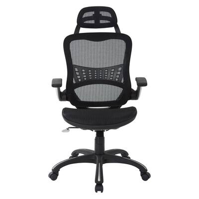 Black Vertical Chair with Nylon Arms and Headrest