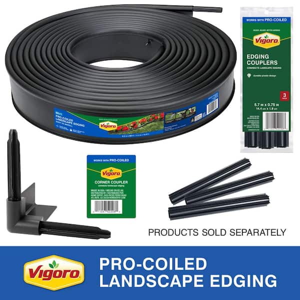 Vigoro 4.5 in. x 60 ft. Black Plastic Lawn Edging 54360 - The Home