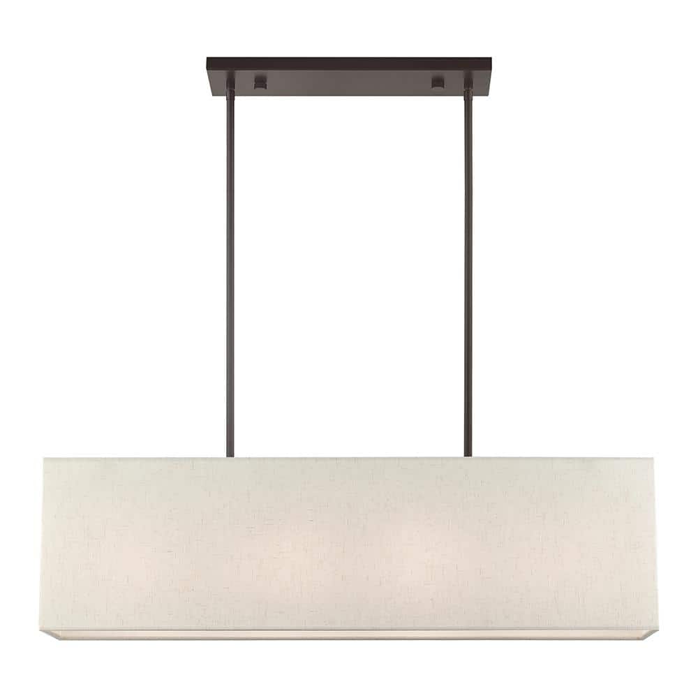 Summit Transitional English Bronze 4-Light Linear Chandelier