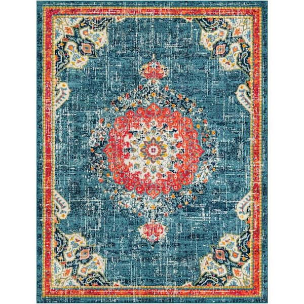 Unique Loom Penrose Alexis Blue 9 ft. 10 in. x 13 ft. 1 in. Area Rug