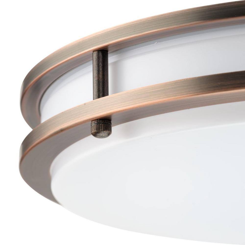 Urban Bronze 14" LED Flush Mount Light with Glass Diffuser