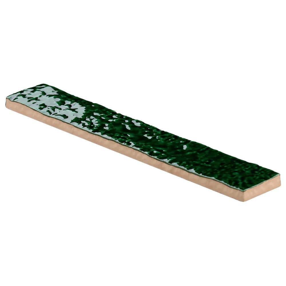 Emerald Green Crackled Ceramic Subway Wall Tile