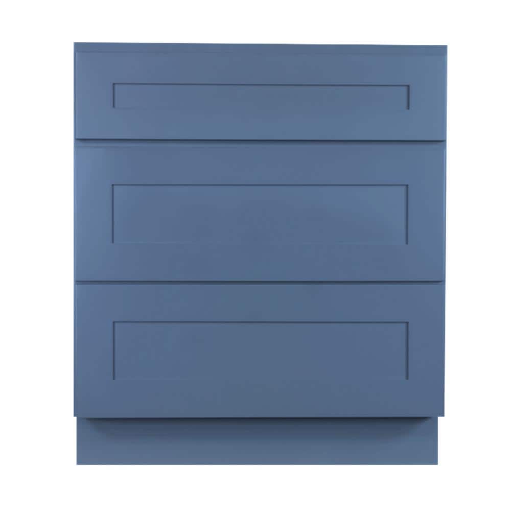 Lancaster Blue Plywood Shaker Stock Assembled 3-Drawer Base Kitchen Cabinet 30 in. W x 34.5 in. D H x 24 in. D price history on PriceWatchPro