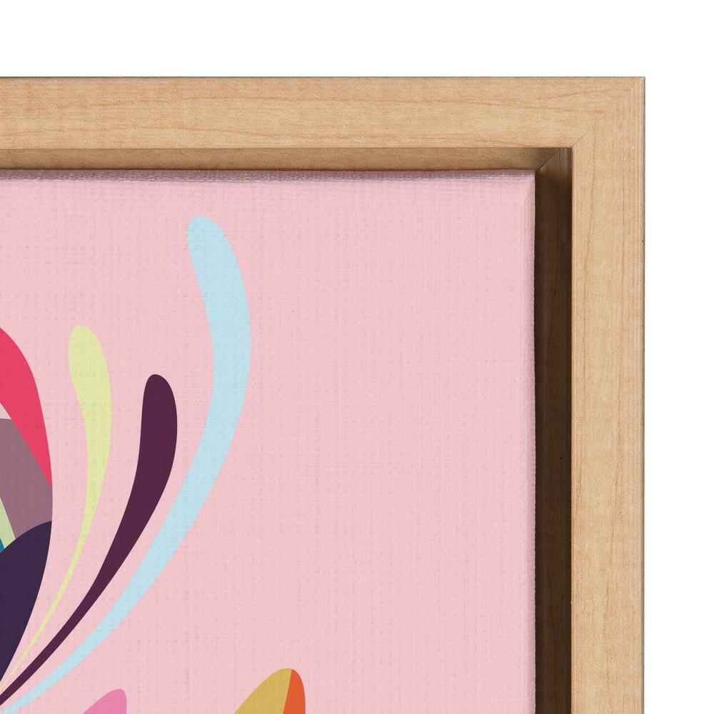 Colorful Abstract Floral Canvas Print with Natural Frame