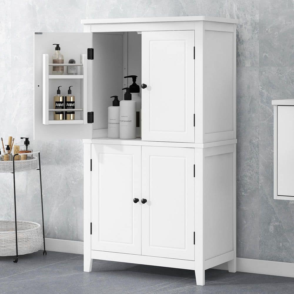 23.6 in. W x 11.8 in. D x 43.3 in. H White Linen Cabinet price history on PriceWatchPro