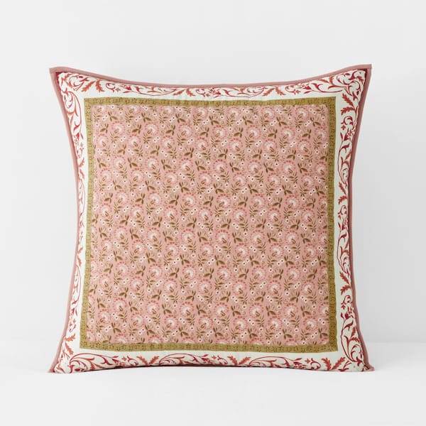 The Company Store Company Cotton Multi Neutral Kamalei Floral Reversible Quilted Cotton Euro Sham