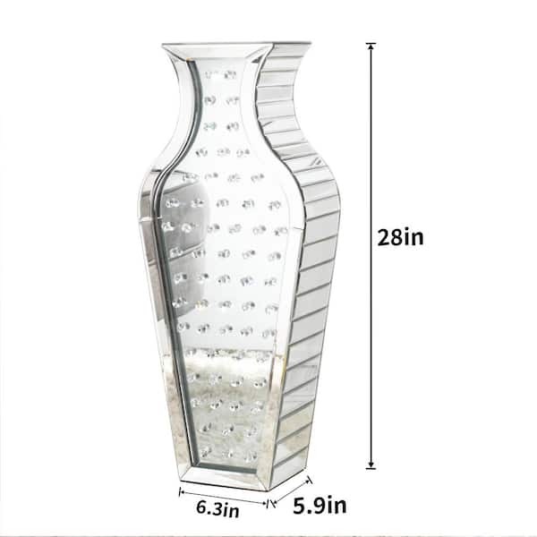 dubbin 28 in. Tall Silver Handmade Glass Floor Vase