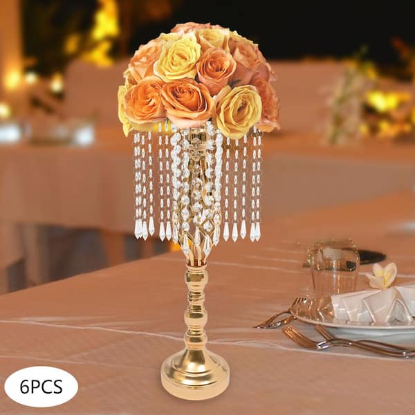 2 pcs 22 tall Faux Crystal Beaded Vases Centerpieces