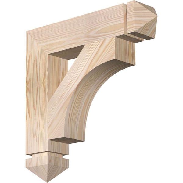 Ekena Millwork 3.5 in. x 18 in. x 18 in. Douglas Fir Westlake Arts and Crafts Smooth Bracket