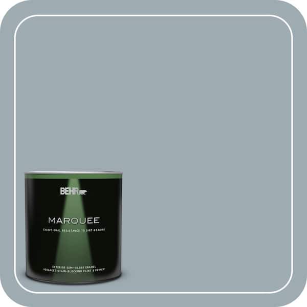 BEHR MARQUEE 1 qt. #ECC-30-1 Pelican Bay Semi-Gloss Enamel Exterior Paint & Primer
