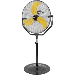 7600 CFM 30 in. High Velocity Tilted Pedestal Fan in yellow