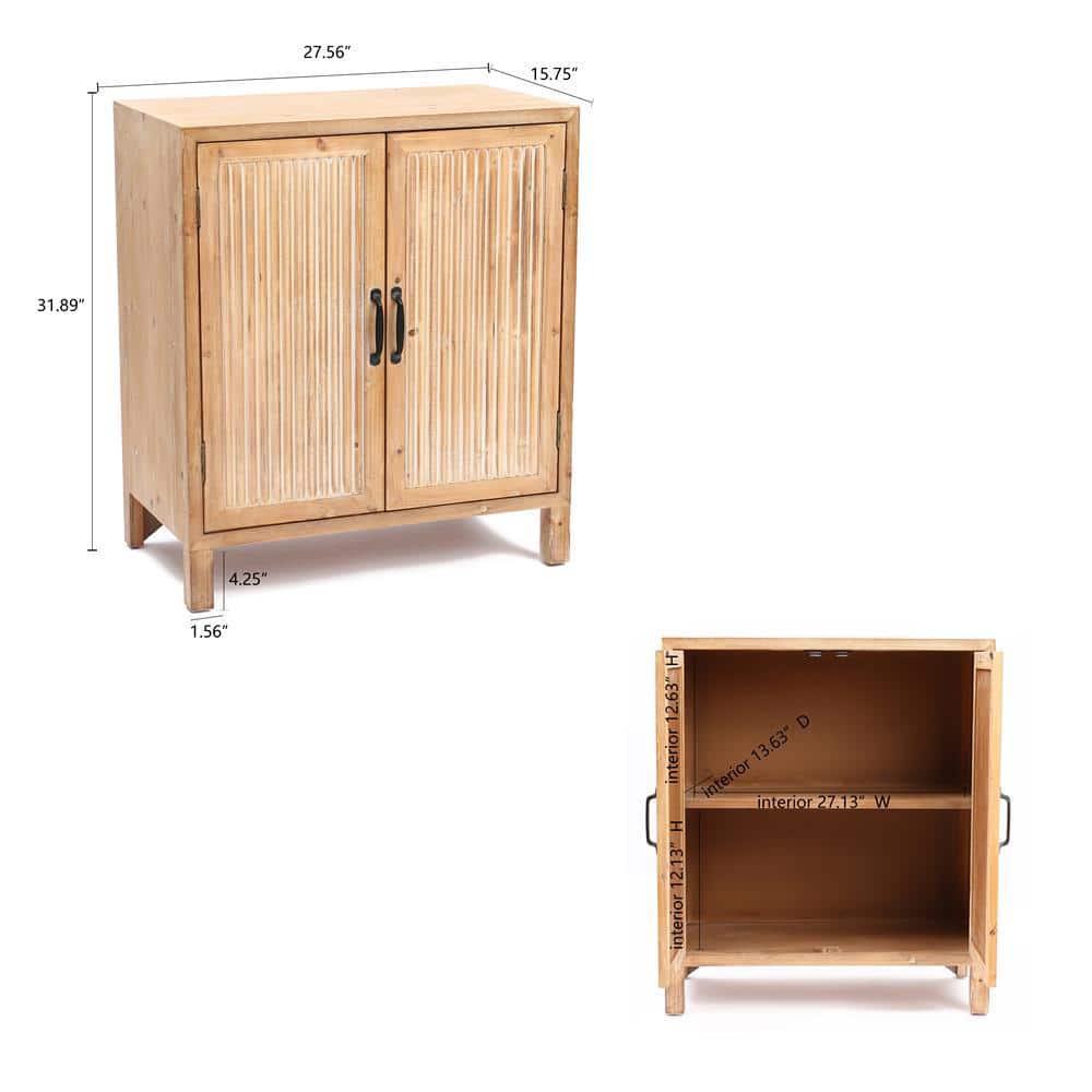 Rustic Fir and Manufactured Wood 2-Door Storage Cabinet