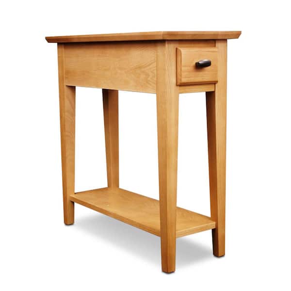 Leick Home 24 in. W One Drawer Narrow Side Rectangle Table with Shelf, Desert Sand, Wooden Top