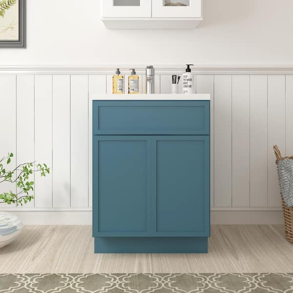 Vanity Art 24 in. W x 21 in. D x 32.5 in. H 2-Doors Bath Vanity Cabinet without Top in Sea Green