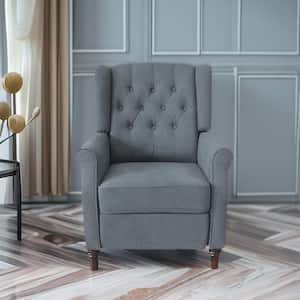 Dark Gray Fabric Reclining Round Armchair Sofa