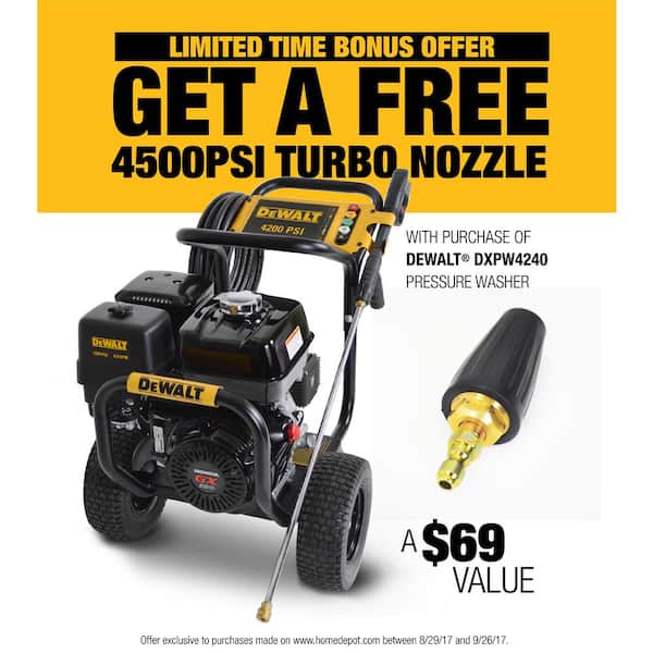 DEWALT 4200 PSI at 4.0 GPM Gas Pressure Washer Powered by HONDA with Bonus Turbo Nozzle