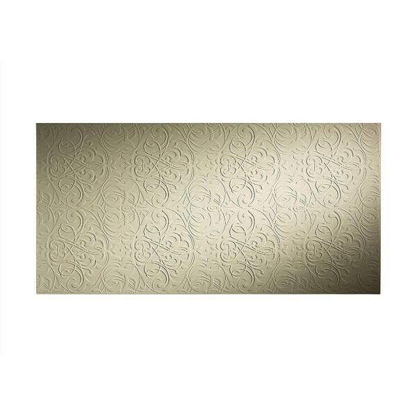 Fasade Damask 96 in. x 48 in. Decorative Wall Panel in Fern