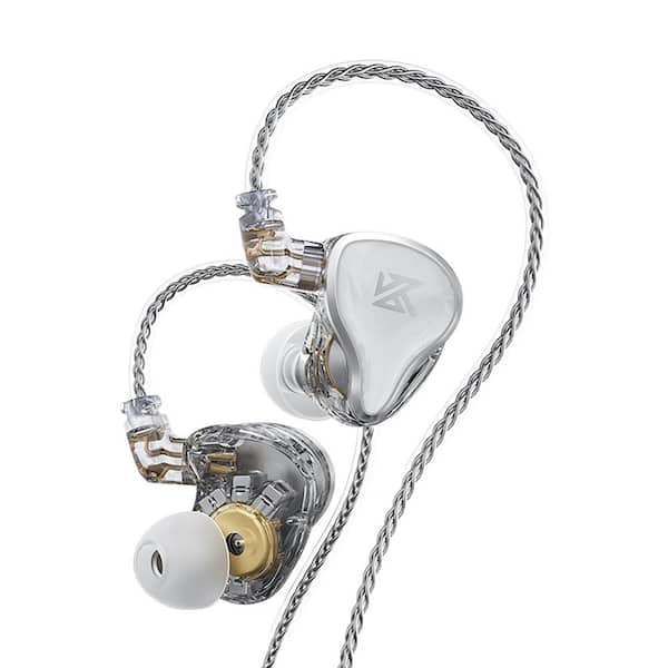 Ahfiwaso HiFi IEM Metallic Silver Wired Noise Cancelling Earbud and In-Ear  Earbuds