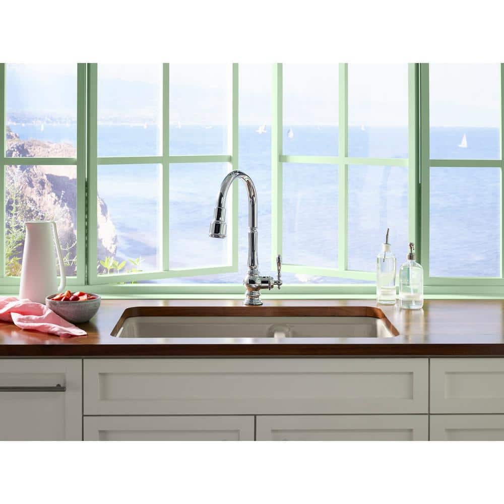 Vibrant Stainless Steel Touchless Pull-Down Kitchen Faucet