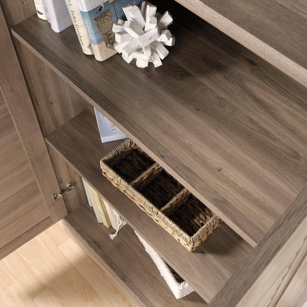White Two-Tier Storage Unit with Natural Baskets