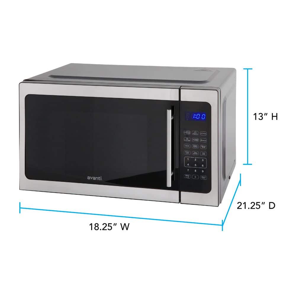 Avanti 1.5 Cu Ft Silver Stainless Steel Countertop Microwave for RV