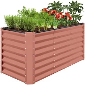 4 ft. x 2 ft. x 2 ft. Terracotta Rectangular Steel Raised Garden Bed Planter Box for Vegetables, Flowers, Herbs