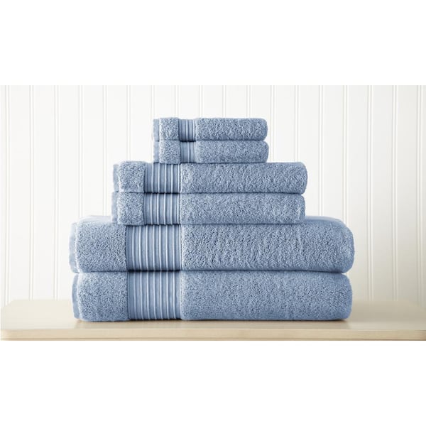 MODERN THREADS 6-Piece Denim 100% Turkish Cotton Towel Set