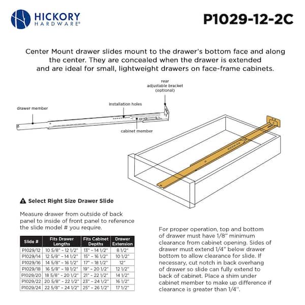 12 in. Center Mount Drawer Slide (1-Pack)