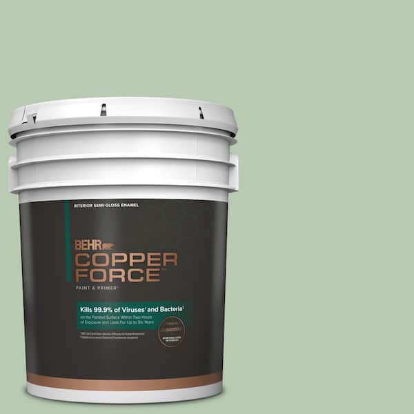 COPPER FORCE 5 gal. #S400-3 Healing Aloe Semi-Gloss Enamel Virucidal and Antibacterial Interior Paint & Primer