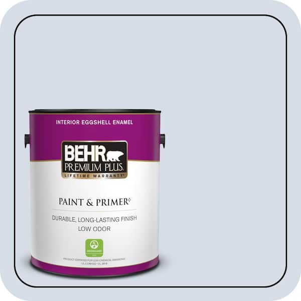 BEHR PREMIUM PLUS 1 gal. #590E-2 Snow Ballet Eggshell Enamel Low Odor Interior Paint & Primer