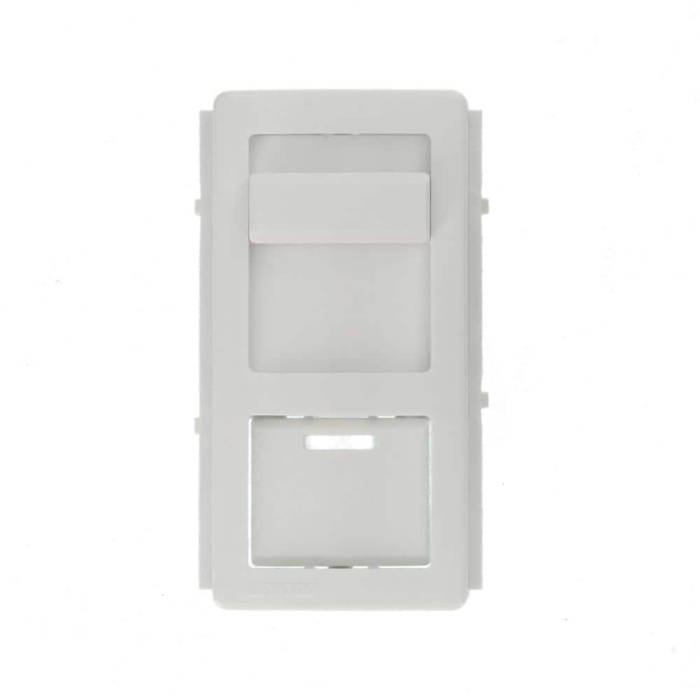 White Indoor Slide Dimmer Switch Faceplate with Locator Light