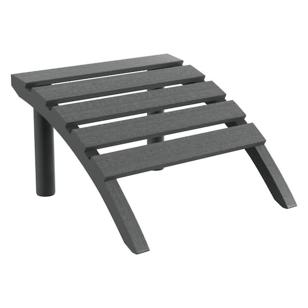 Coastline Gray All Weather Poly Plastic Outdoor Patio Adirondack Ottoman