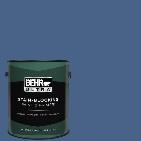 BEHR ULTRA 1 gal. #PPU15-04 Mosaic Blue Semi-Gloss Enamel Exterior Paint & Primer