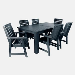 Weatherly Federal Blue 7-Piece Plastic Rectangular Outdoor Dining Set