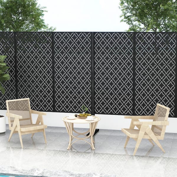 PexFix 75 in. x 48 in. Black Outdoor Decorative Privacy Screen CY-A-GE04037  - The Home Depot